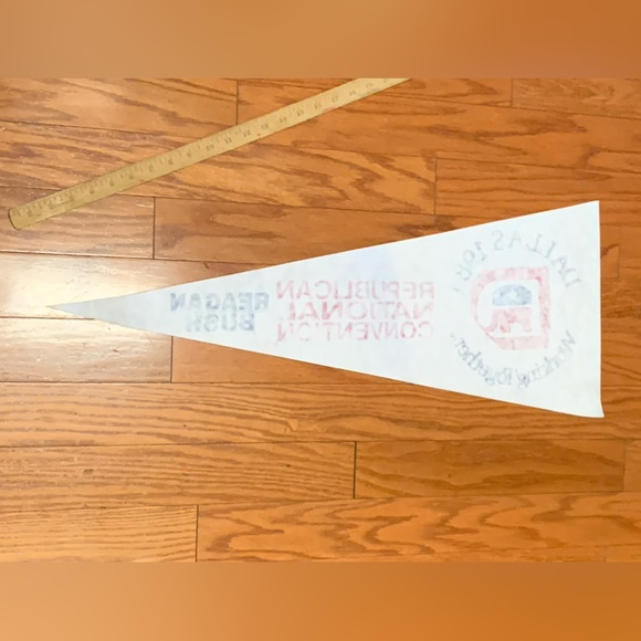 1984 Vintage Dallas Texas REPUBLICAN NATIONAL CONVENTION Pennant Flag - Picture 7 of 8